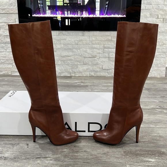 Aldo Shoes - Aldo Morono Brown Leather Heeled Boots